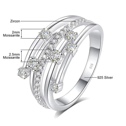 Szjinao Brand Trendy  Moissanite Ring Eternity Wedding Band Solid 925 Silver Rings For Women Jewelry Engagement Gift Dropship Good Vibrations