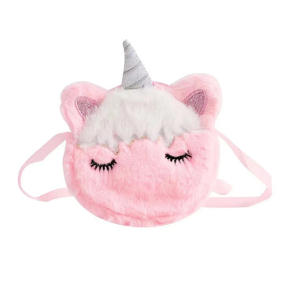 Kids Fashion Plush Shoulder Bag Cute Cartoon Unicorn Wallet Girls Handbag Baby Accessories Good Vibrations