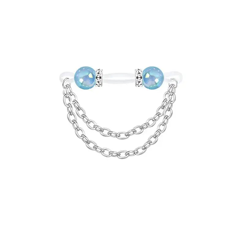 1 Pair Adjustable Fake Nipple Rings No-Pierce Acrylic Nipple Rings With Glitter Beads Perfect For Party Good Vibrations