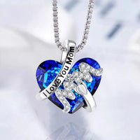 Luxury Fashion Mother's Day Gift Red/Blue Heart Pendant Necklace Mother's Day Necklace Chain Necklace Neck Accessories Good Vibrations Adult Super Store