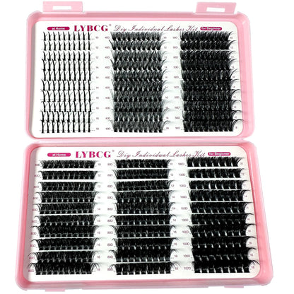 Spikes Lash Individuals Volume Eyelash Clusters D-Curly Lash Clusters Kit 10-20MM DIY Eyelash Extensions,6 Styles Lash Clusters Good Vibrations