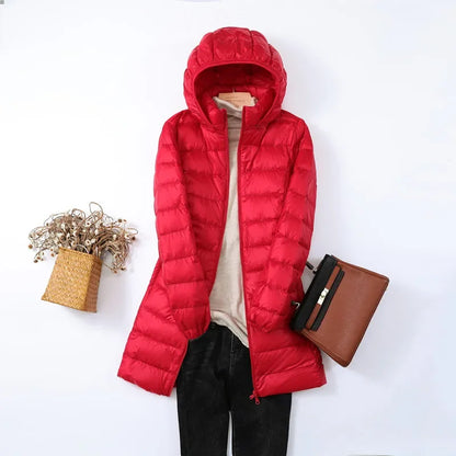 Autumn Winter Warm Women's Jacket 2023 New Korean Hooded Slim-fit X-long Mom Coat Plus Size 5xl 6xl Female Office Lady Jacket Good Vibrations