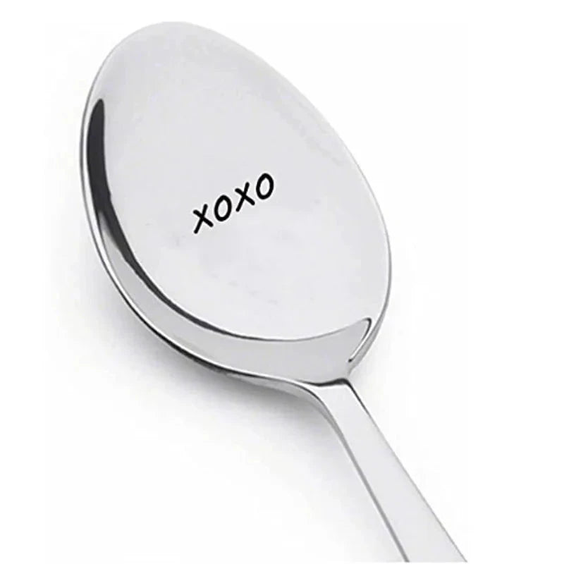 Valentines Day Gift Stainless Steel Milk Coffee Spoons Love Letter Wedding Souvenirs Anniversary Gift for Girlfriend Boyfriend Good Vibrations