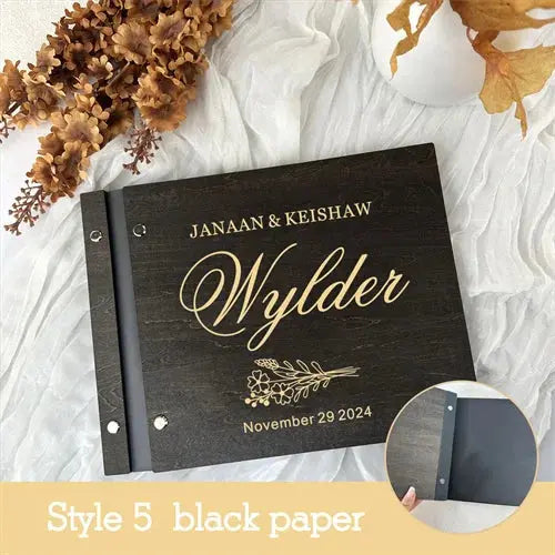 Personalized Guest Book Wedding Album Memory Wooden Adventure Rustic Unique Photo Album For Custom Name Marriage Wedding Gift Good Vibrations