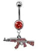 Belly Button rings Gun Dangle navel Ring clear Gem belly button Ring Body piercing Jewelry belly piercing for women Good Vibrations Adult Super Store