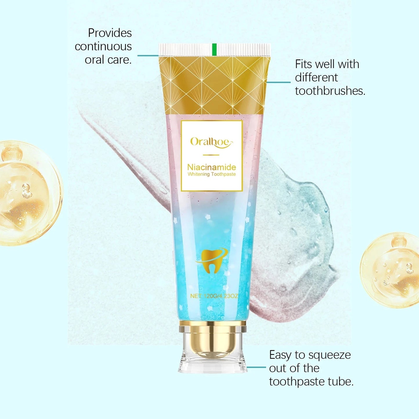 Niacinamide Whitening Toothpaste Remove Yellow Teeth Smoke Stains Improve Oral Smell Breath Fresh Tooth Bleaching Care Product Good Vibrations