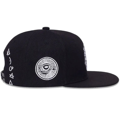 Unisex Eyes Letter Embroidery Hip-hop Hats Spring and Autumn Outdoor Adjustable Casual Baseball Caps Sunscreen Hat Good Vibrations