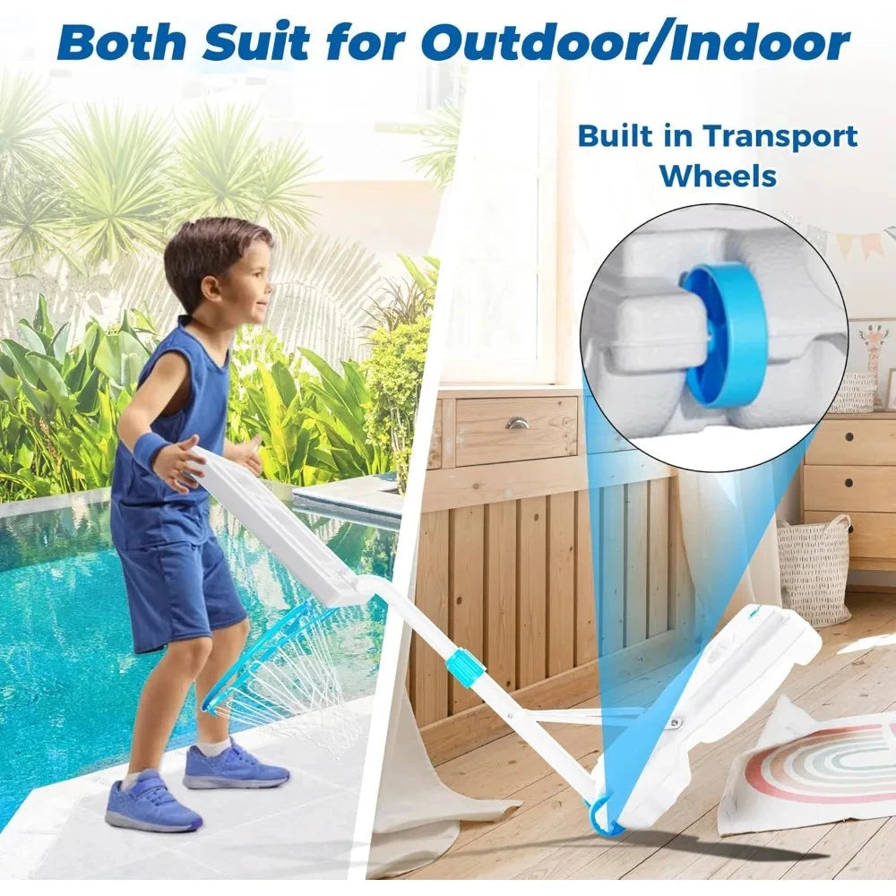 Pool Basketball Hoop Poolside, Stainless Steel Rust-Proof 32" Basketball Hoop Outdoor, Height Adjustable Swimming Good Vibrations