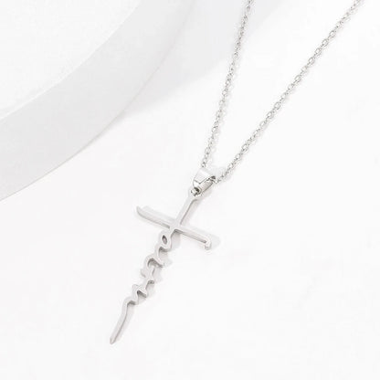 Necklace for Women European and American Fashion Cross Pendant Faith Inspiration Necklace Accessories Good Vibrations