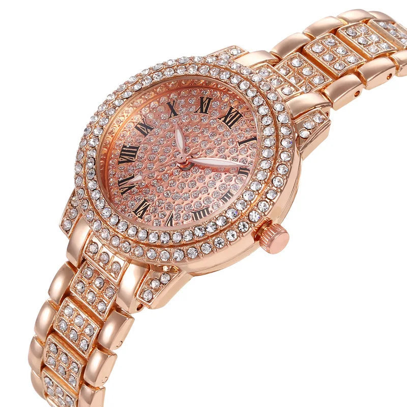 Fashion Women Watch with Shiny Diamond Watch Ladies Luxury Brand Ladies Casual Women Bracelet Crystal Watches Relogio Feminino Good Vibrations