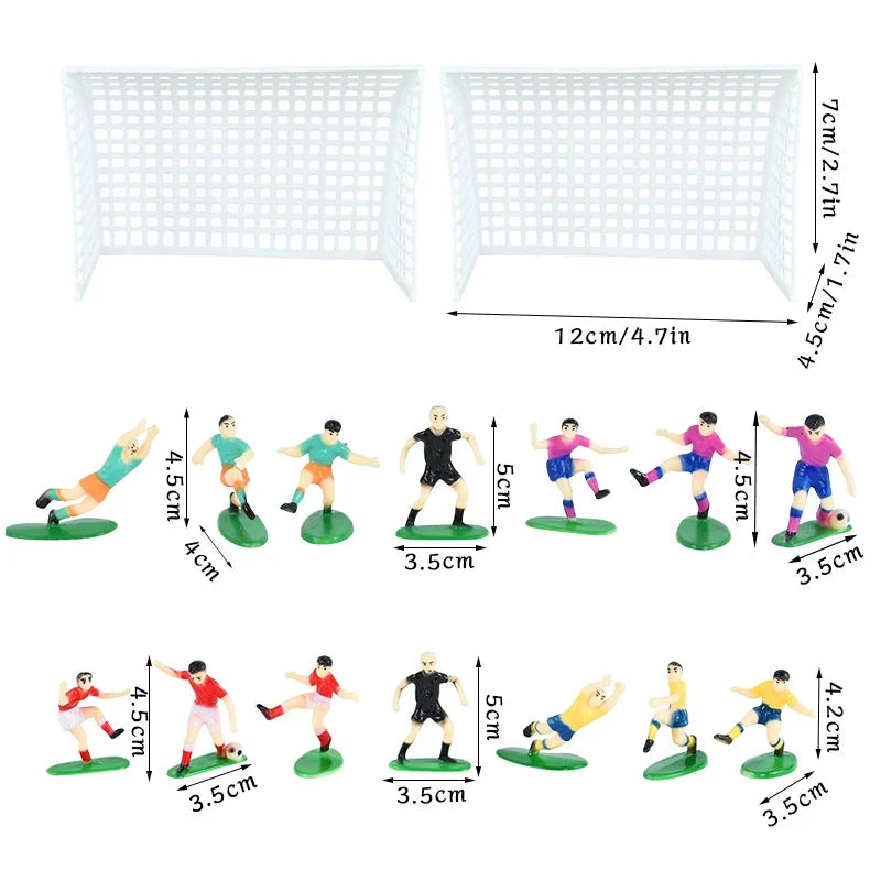 Football Birthday Cake Toppers Soccer Field Players Doll Cupcake Topper For Kids Birthday Sport Party Cake Decor DIY Baking Tool Good Vibrations