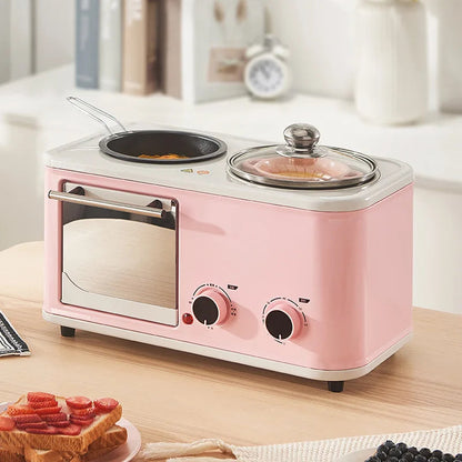 Household Electric 4 in 1 Breakfast Machine Mini Bread Toaster Baking Oven Omelette Fry Pan Hot Pot Boiler Food Steamer Good Vibrations Adult Super Store