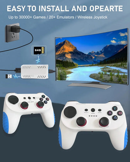 New TV Game Console 128G Built In 50000 Retro Games 50 Emulators Videojuegos Consola Dual Wireless Gamepad X10 Pro Game Stick 4K Good Vibrations
