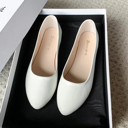 Women's Formal Uniform Shoes Spring Autumn Black Versatile Flat Shoes Women Causal Loafers Non-slip Ladies Ballet Leather Shoes Good Vibrations