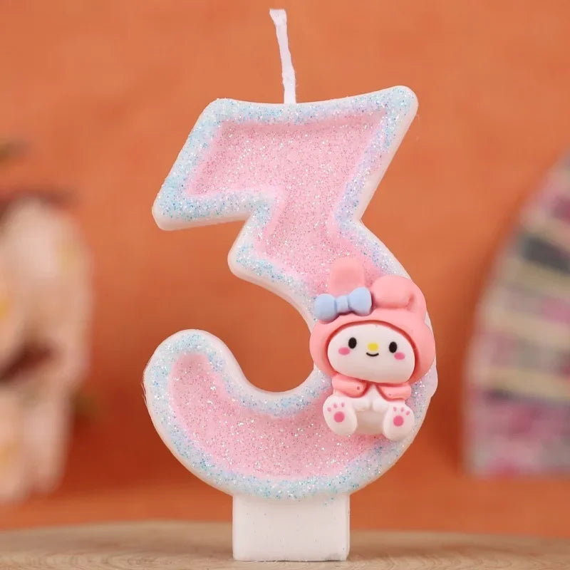 My Melody Birthday Candle Sanrio number Candles Birthday Cake Decoration Anniversary Party Candles Scene decoration supplies Good Vibrations
