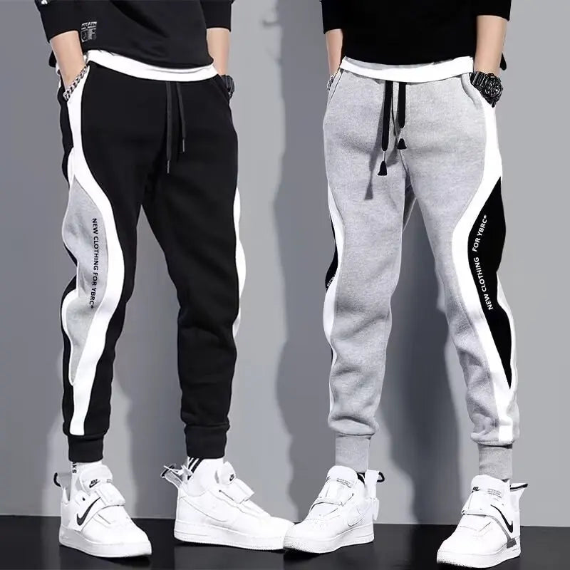 Men Black Pants Hip Hop Drawstring Jogger Fashion Comfortable Trousers Male Casual Sweatpants Loose Elastic Waist Sportswear Good Vibrations