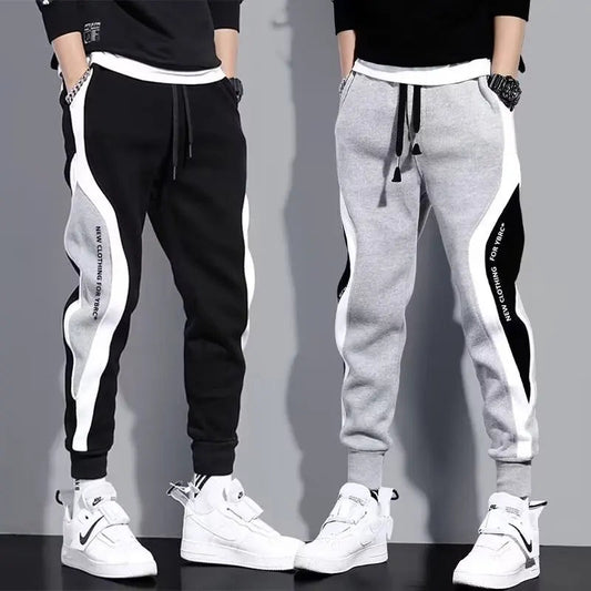 Men Black Pants Hip Hop Drawstring Jogger Fashion Comfortable Trousers Male Casual Sweatpants Loose Elastic Waist Sportswear Good Vibrations