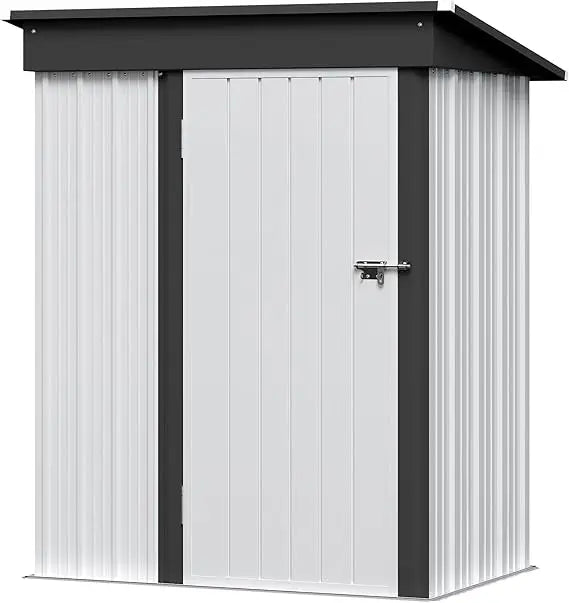 10x8 Foot Outdoor Metal Storage Shed with Lockable Door - Waterproof Garden Shed for Backyard and Patio Tools Good Vibrations