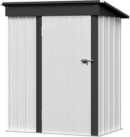 10x8 Foot Outdoor Metal Storage Shed with Lockable Door - Waterproof Garden Shed for Backyard and Patio Tools Good Vibrations