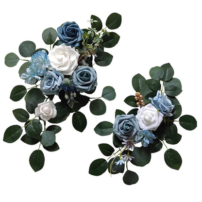2pcs Artificial Wedding Arch Flowers for Sign, Floral Swag Dusty Decor for Reception Ceremony Backdrop Sweetheart Table Good Vibrations