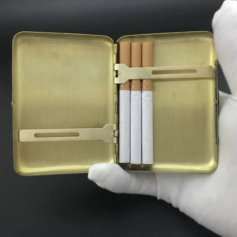 Retro Brass Carved Metal Cigarette Case Holding 16 Sticks Portable Tobacco Case Cigarette Holder Storage Box Smoking Tools Good Vibrations Adult Super Store