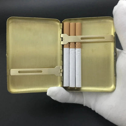 Retro Brass Carved Metal Cigarette Case Holding 16 Sticks Portable Tobacco Case Cigarette Holder Storage Box Smoking Tools Good Vibrations Adult Super Store