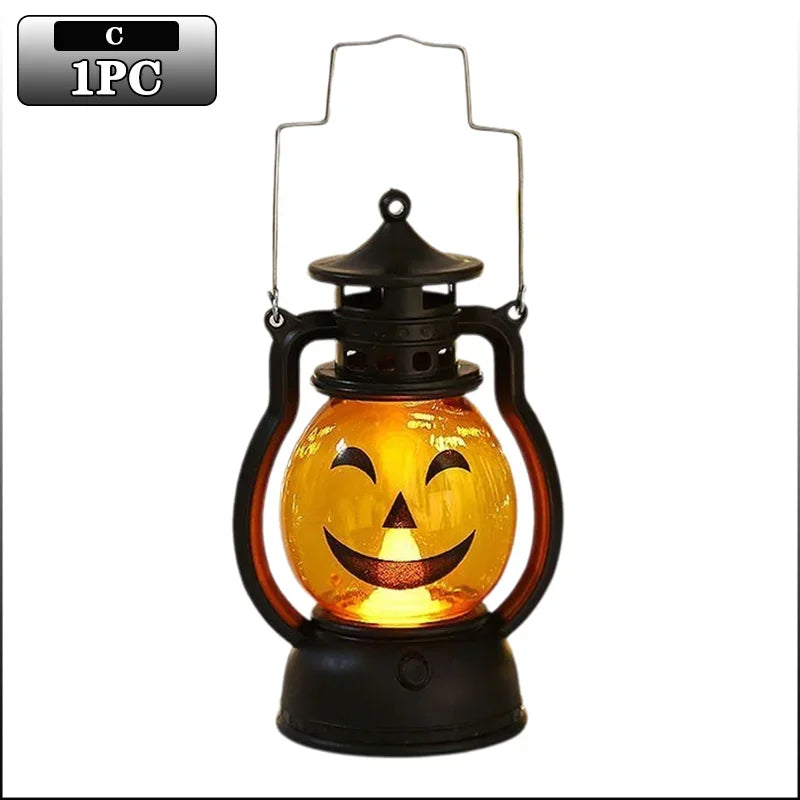 1-10PC Halloween Pumpkin Ghost Face Lamp Portable Skull Decoration Light for Bar Party Table Atmosphere Prop Halloween Decor Use Good Vibrations