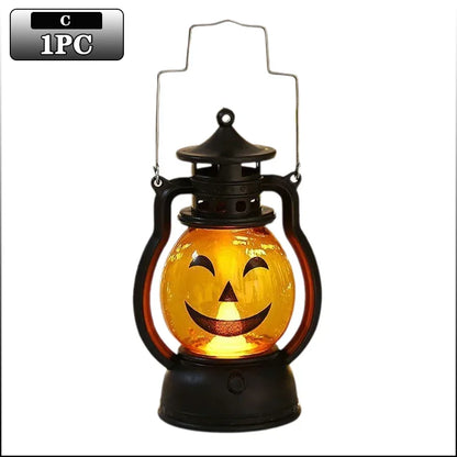 1-10PC Halloween Pumpkin Ghost Face Lamp Portable Skull Decoration Light for Bar Party Table Atmosphere Prop Halloween Decor Use Good Vibrations