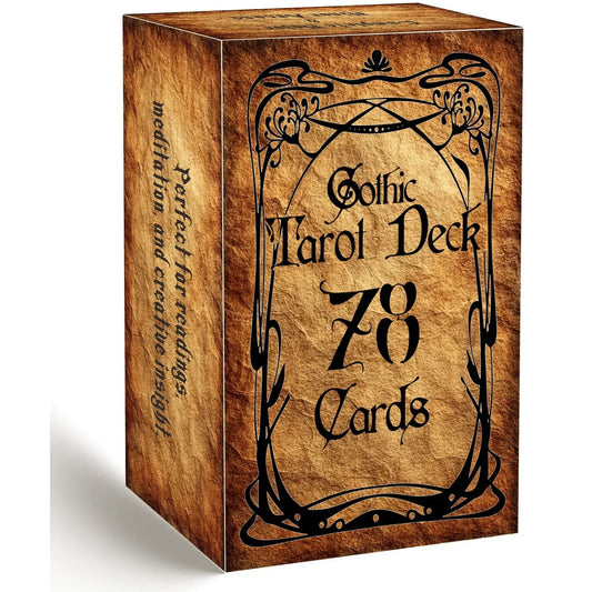 Gothic Tarot Cards Deck 78 Cards - 400GSM Durable Paper Standard Size 7x12cm, Vintage Retro Tarot Deck For Beginners Good Vibrations