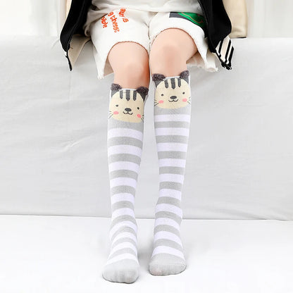 toddler child high knee Socks Three-dimensional cute Cartoon fox cat unicorn Cotton Over knee kids baby girls Sock Spring Autumn Good Vibrations