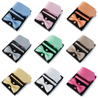 Mens Bussiness Ties Set With Bowtie Bow tie Necktie Square Towel Cufflinks For Groom Wedding Banquet Party Gift Box Accessories Good Vibrations