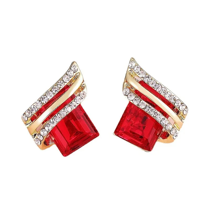 Zircon Crystal Rhombus Wings Earrings for Women Birthday Gifts Jewelry Good Vibrations