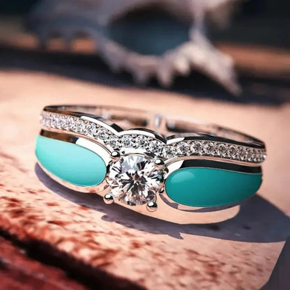 2026 Aesthetic Enamel Flower Finger Ring for Women Wedding Party New 2026  Silver Color Luxury Cubic Zirconia Jewelry Gift Good Vibrations