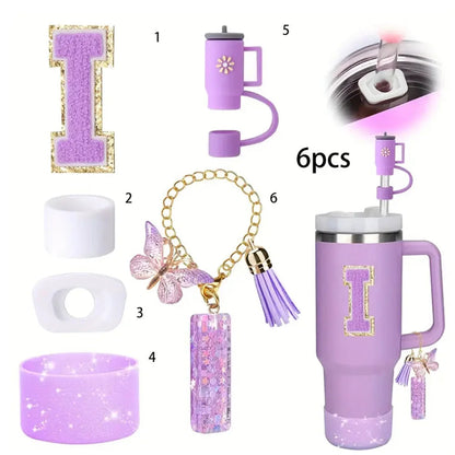 6PCS Cup Accessories Set for Stanley Cup  40oz tumbler with handle Including Silicone Straw Topper and Boot, Spill Proof Stopper Good Vibrations Adult Super Store