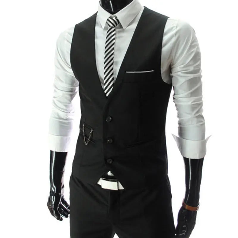 2023 New Arrival Dress Vests For Men Slim Fit Mens Suit Vest Male Waistcoat Gilet Homme Casual Sleeveless Formal Business Jacket Good Vibrations
