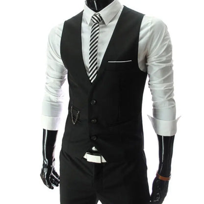 2023 New Arrival Dress Vests For Men Slim Fit Mens Suit Vest Male Waistcoat Gilet Homme Casual Sleeveless Formal Business Jacket Good Vibrations