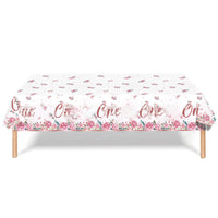 Pink Flower One Year Old Birthday Party Disposable Tableware Babyshower Girl Pink Paper Plates Baby Girl 1st Birthday Party Deco Good Vibrations