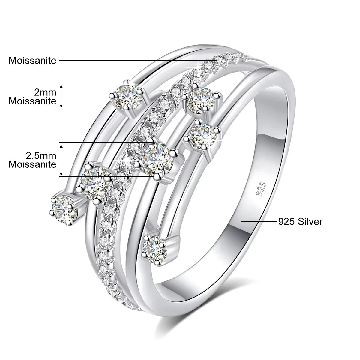 Szjinao Brand Trendy  Moissanite Ring Eternity Wedding Band Solid 925 Silver Rings For Women Jewelry Engagement Gift Dropship Good Vibrations