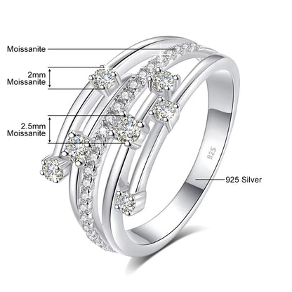 Szjinao Brand Trendy  Moissanite Ring Eternity Wedding Band Solid 925 Silver Rings For Women Jewelry Engagement Gift Dropship Good Vibrations