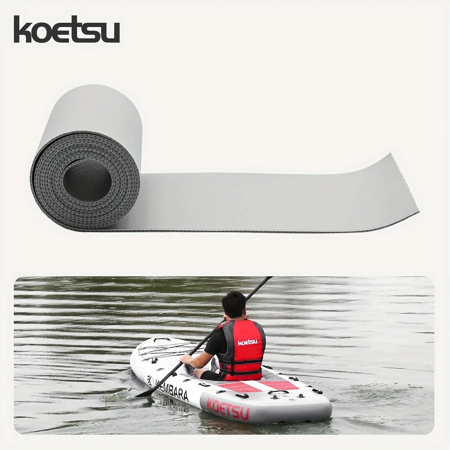 KOETSU Double-Sided PVC Middle Net 0.7mm 2" x 3.94" Kayak Repair Patch, Paddle Board Dinghy and Inflatable Boat Repair Patch
