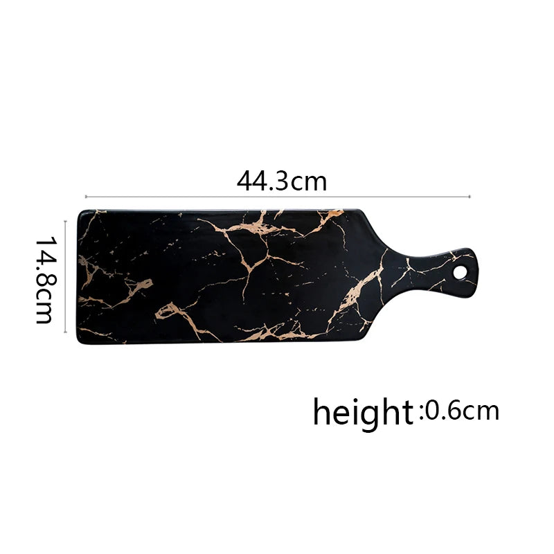 White Black Golden Ceramic Dishes And Plate Pizza Dessert Steak   Tableware Decorative Food Tray Dinner Set Porcelai Good Vibrations