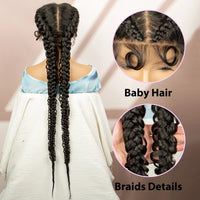 Synthetic Goddess Braided Wigs Cornrow Braided Wigs with Baby Hair Braids Wigs for Women Daily Use Knotless Wigs Good Vibrations