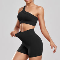 New 2024 Woman Thread Fitness Shorts Sets Skinny Stretch High Waist Sexy Shorts Sets Running Outdoors Casual Fashion  Top Women Good Vibrations