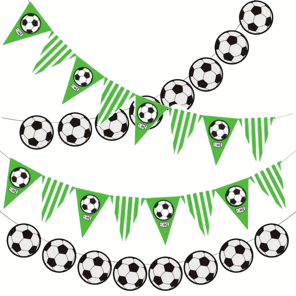 Soccer Party Banner Decorations 1 Set Paper Soccer Garland for Sports Theme Events Birthday Parties confetti Good Vibrations