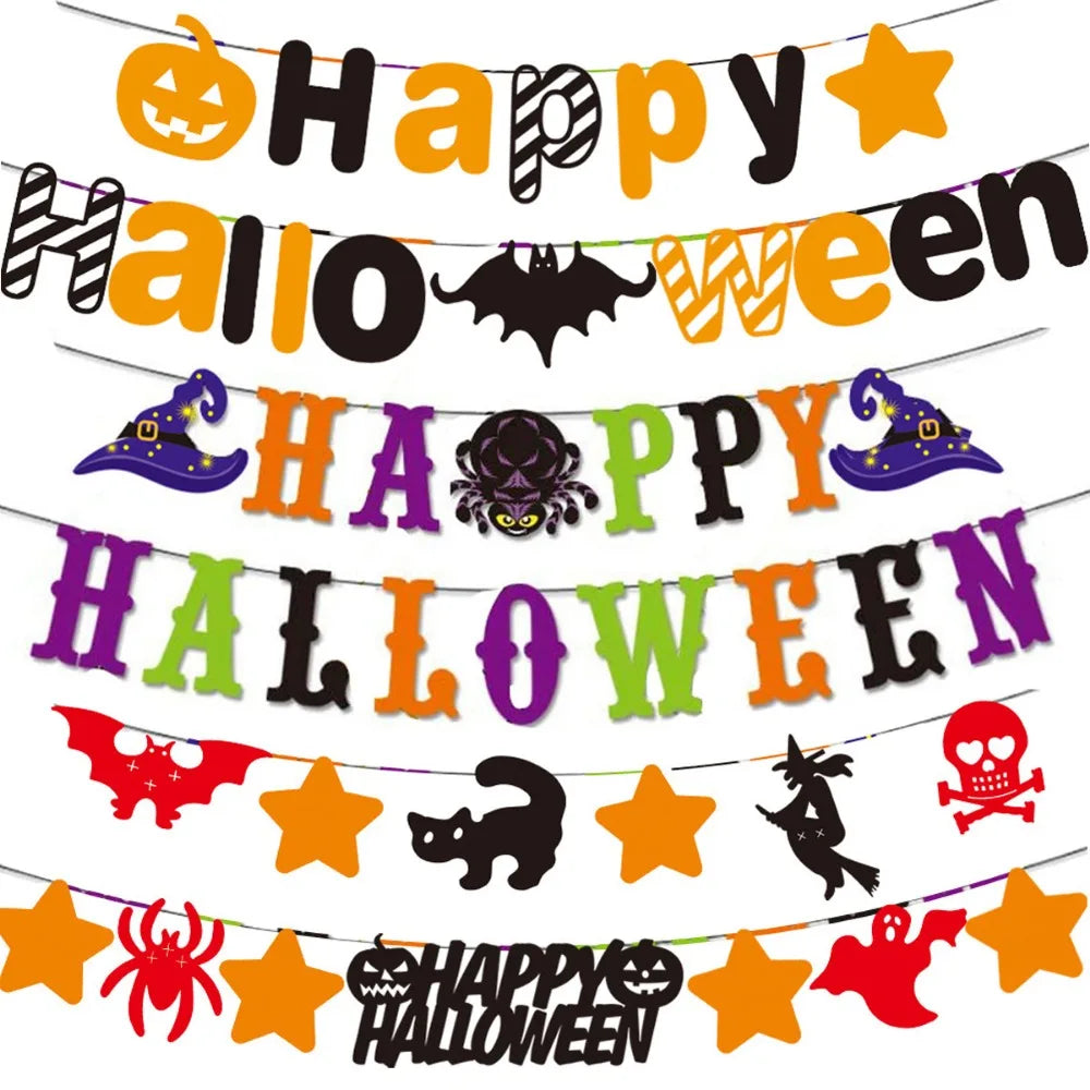 Halloween Decoration Banner for Home Living Room Decoration Halloween Party Good Vibrations