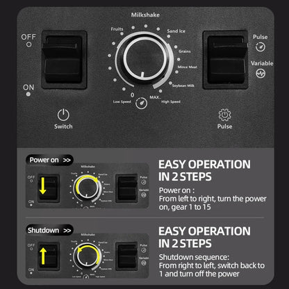 500W Heavy Duty Commercial Blender Stationary Mixer Ice Smoothies Appliances for Kitchen Professional High Power Food Processor Good Vibrations