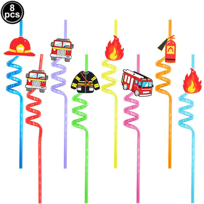 Fireman Cake Topper Cupcake Toppers Fire Hydrant Truck Firefighter Helmet Theme for Kids Boy Girl Happy Birthday Cake Decoration Good Vibrations