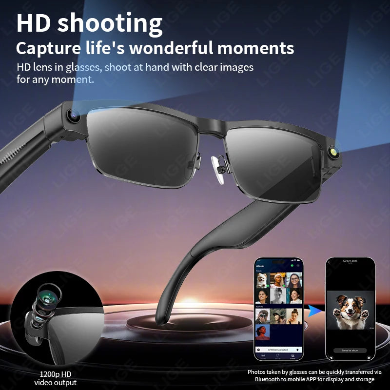 Sunglasses Smart Glasses 8 Million Pixels Recording Videos AI Photo Recognition Answer Translation 270mAh Bluetooth Glasses New Good Vibrations