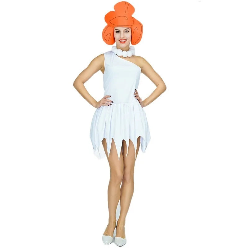 Wilma Flintstone Adult Costume  Men's The Flintstone's Barney Rubble Women's Costume Party Supplie Caveman Costume Good Vibrations
