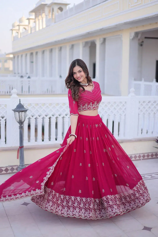 Designer Bridal Lehenga Choli Women Summer Party Wear Wedding Dresses Reversible Quick Dry Faux Georgette Low Price Bestselling Good Vibrations
